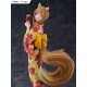 Estatua de Holo en yukata amarillo de Spice and Wolf