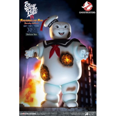 Estatua de Stay Puft Marshmallow Man en versión Burning Edition Deluxe. Ghostbusters.