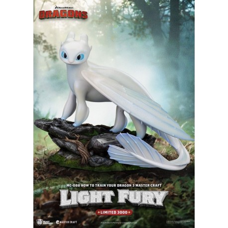 Estátua de Light Fury de Como Treinar o Seu Dragão 3