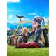 Estatua PVC Nadeshiko Kagamihara con bicicleta amarilla de Laid Back Camp