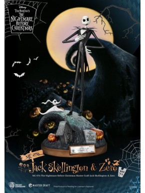 Estatua de Jack Skellington y Zero de 39 cm, Pesadilla antes de Navidad