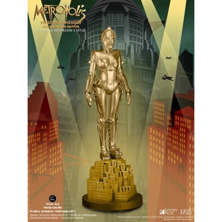 Estátua dourada Maschinenmensch de Metropolis 40 cm