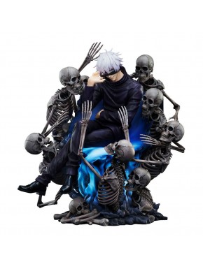 Estatua Satoru Gojo Jujutsu Kaisen con esqueletos en PVC