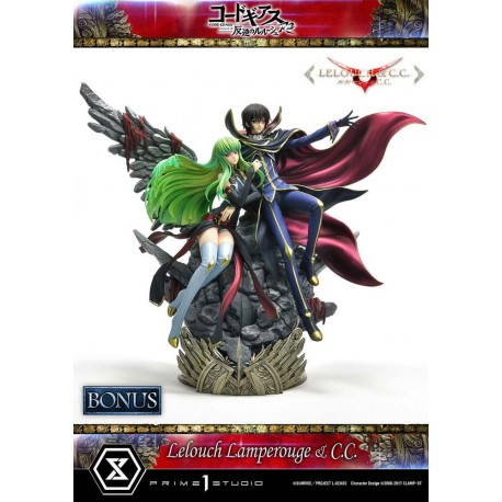 Estátua Code Geass Lelouch Lamperouge e C.C. 44 cm