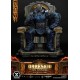 Estátua de Darkseid no trono desenhada por Carlos D'Anda
