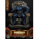Estátua de Darkseid no trono desenhada por Carlos D'Anda