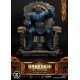Estátua de Darkseid no trono desenhada por Carlos D'Anda