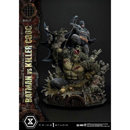 Estátua de Batman versus Killer Croc de 71 cm
