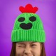 Gorro verde de Spike do Brawl Stars com detalhes vermelhos e pretos