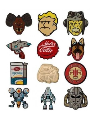 Présentoir de pins en métal Fallout avec 12 pins mystères