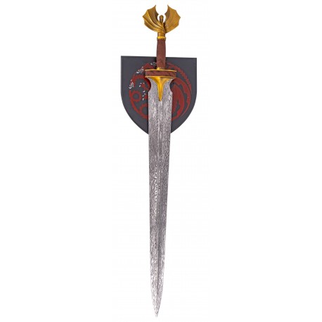 Espada Rhaenyra Targaryen con soporte mural de dragón