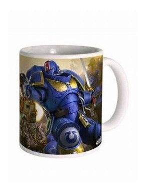 Taza de cerámica Warhammer 40K con Ultramarines VS Nurgle