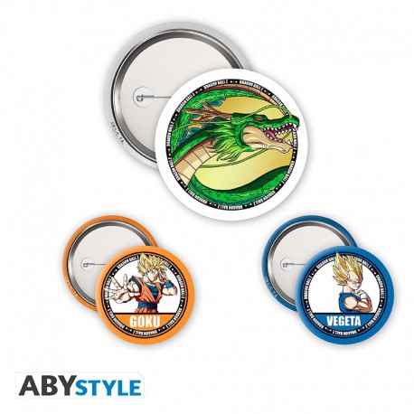 Conjunto de chapas Dragon Ball con Goku, Vegeta y Shenron