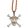 Colgante 3D One Piece 'Calavera' con cordón marrón