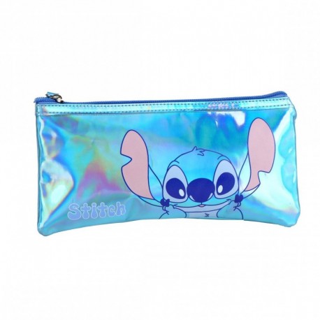 Estuche portatodo iridiscente azul de Stitch de Disney