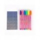Stylos gel multicolores Barbie dans une trousse fuchsia