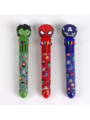Bolígrafo multicolor Avengers con personajes Spiderman, Hulk y Capitán América