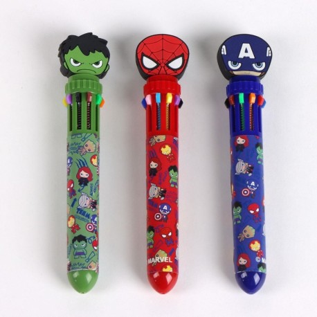 Bolígrafo multicolor Avengers con personajes Spiderman, Hulk y Capitán América
