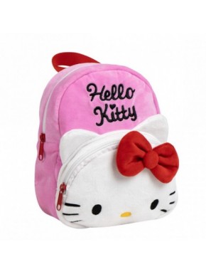 Mochila rosa de Hello Kitty con lazo rojo
