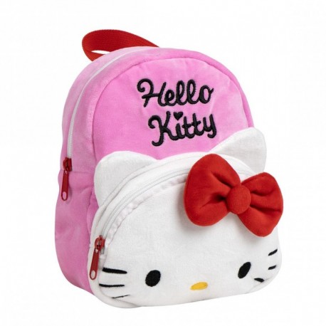 Mochila rosa de Hello Kitty con lazo rojo