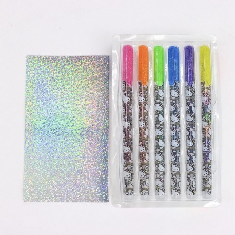 Ensemble de stylos gel Hello Kitty dans pochette transparente