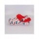 Chaussons maison Hello Kitty, design rose avec laine rouge