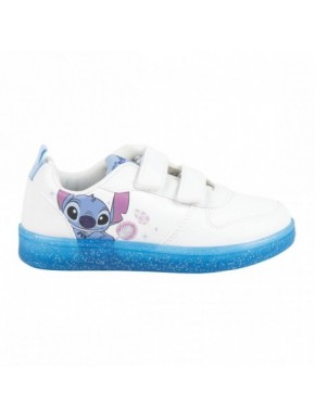 Chaussures de sport blanches Stitch avec semelle bleue