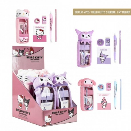 Estuche portatodo peluche Hello Kitty Kuromi My Melody