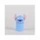 Estuche portatodo de silicona 3D de Stitch y Angel de Disney