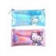 Trousse iridescente Hello Kitty et Kuromi en rose et bleu
