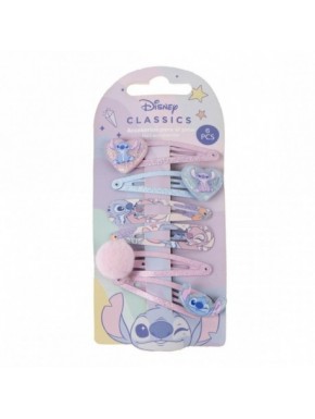 Conjunto de 6 presilhas do Stitch da Disney em cores pastel.