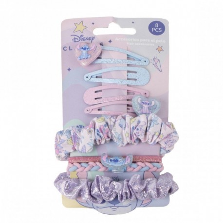 Conjunto de acessórios para cabelo Stitch, 8 peças, cores pastel