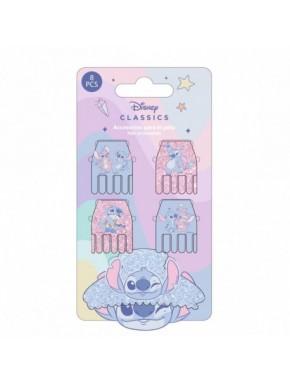 Set de clips pour cheveux Stitch en bleu et rose