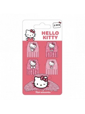 Acessórios de cabelo rosa Hello Kitty 5 peças