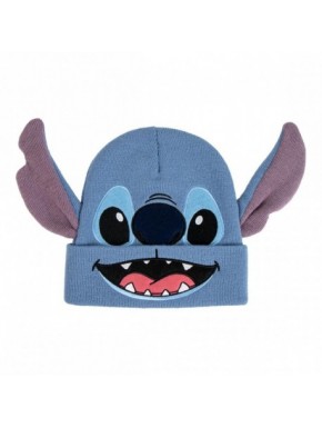Gorro de Stitch azul con orejas moradas y cara bordada