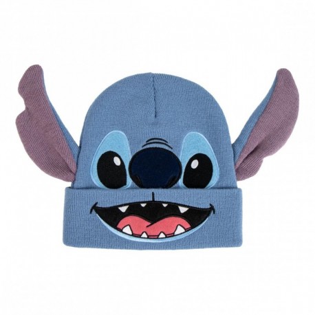Gorro de Stitch azul con orejas moradas y cara bordada