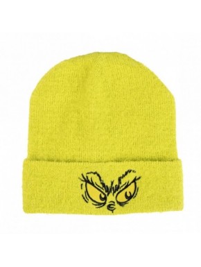 Gorro verde de punto con diseño de The Grinch