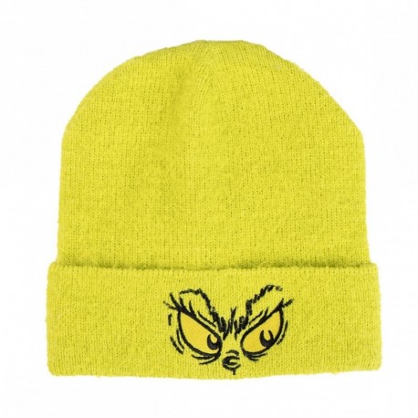 Bonnet vert en maille avec design de The Grinch