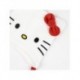 Gorro peruano Hello Kitty blanco con lazo rojo