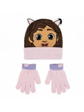 Bonnet et gants Gabby's Dollhouse en rose et lilas