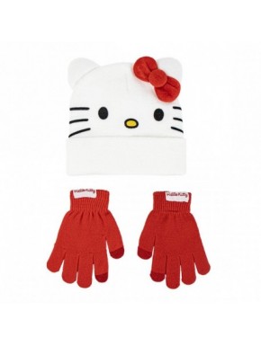 Conjunto gorro y guantes Hello Kitty