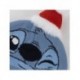 Gorro navideño azul de Stitch con borlón blanco y rojo