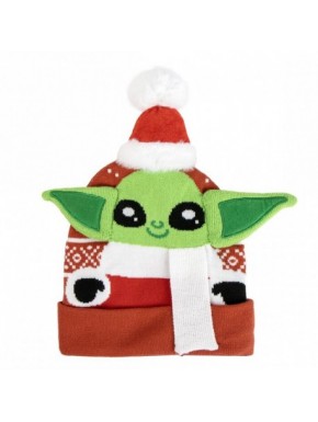 Gorro natalino vermelho The Mandalorian com Grogu