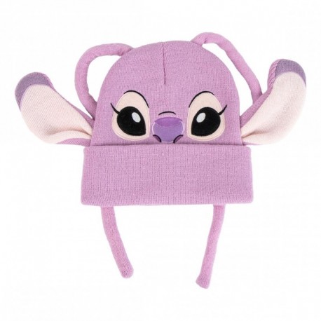 Gorro rosa de punto con diseño de Stitch y orejas