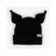 Gorro negro de punto Kuromi con orejas y diseño bordado