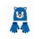 Gorro y guantes azules de Sonic para niños