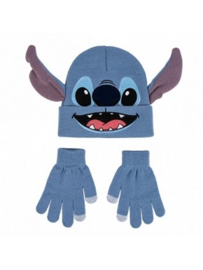 Ensemble de bonnet et gants Stitch bleu