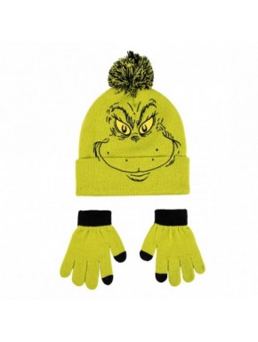 Conjunto gorro y guantes The Grinch verde