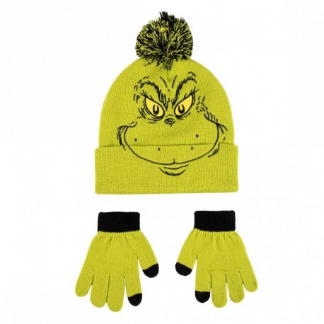 Conjunto gorro y guantes The Grinch verde