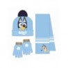 Ensemble 3 Pièces Bluey - Écharpe, Bonnet et Gants 100% Acrylique